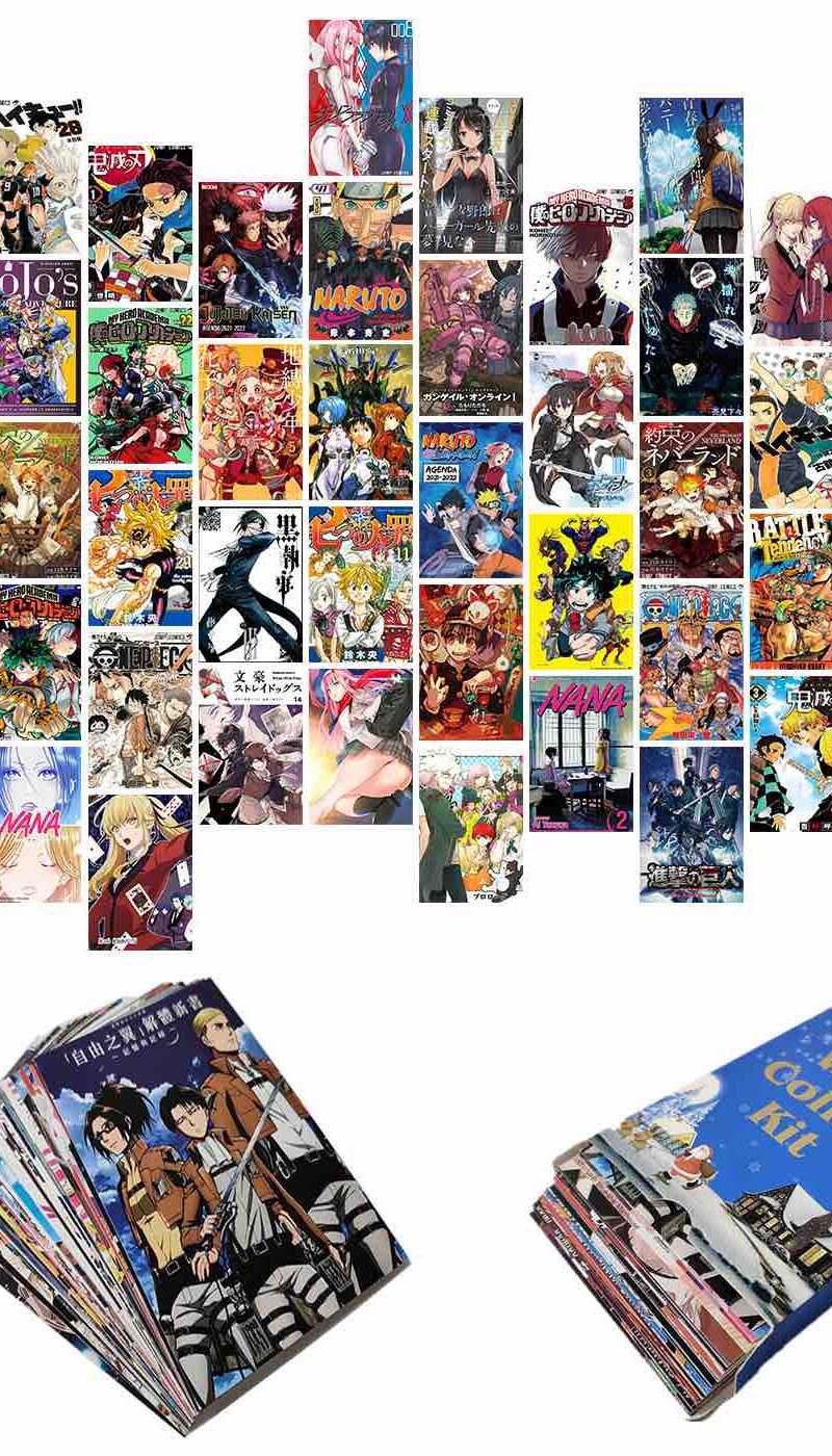 Colored Manga postcards
