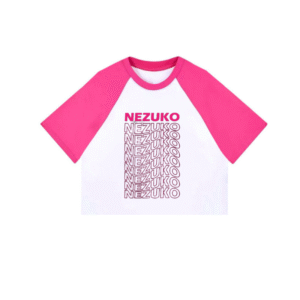 Nezuko pink/white Crop Top