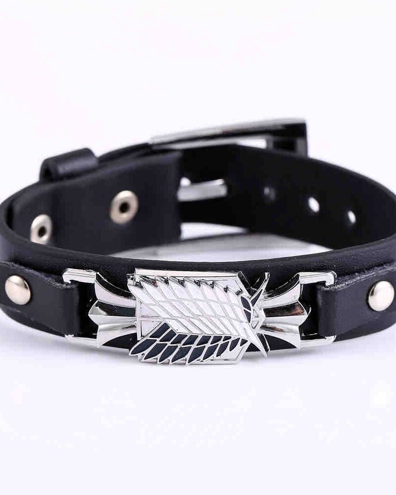 AOT Black leather Bracelet