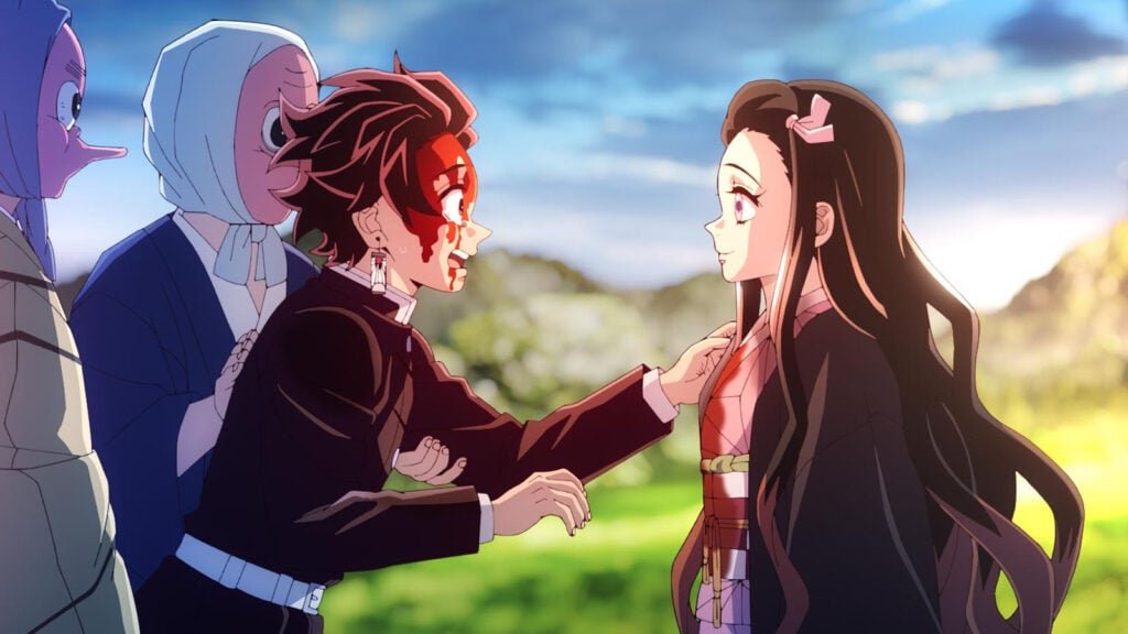 Nezuko and Tanjiro Kamado in the Demon Slayer season three finale