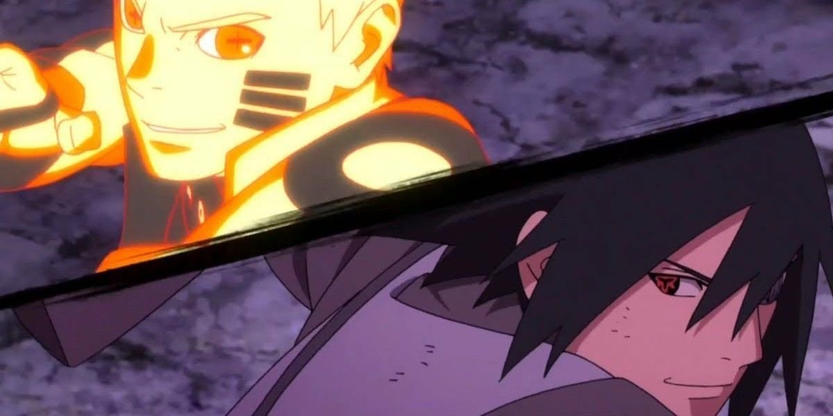 Naruto and Sasuke fighting Momoshiki Otsutsuki