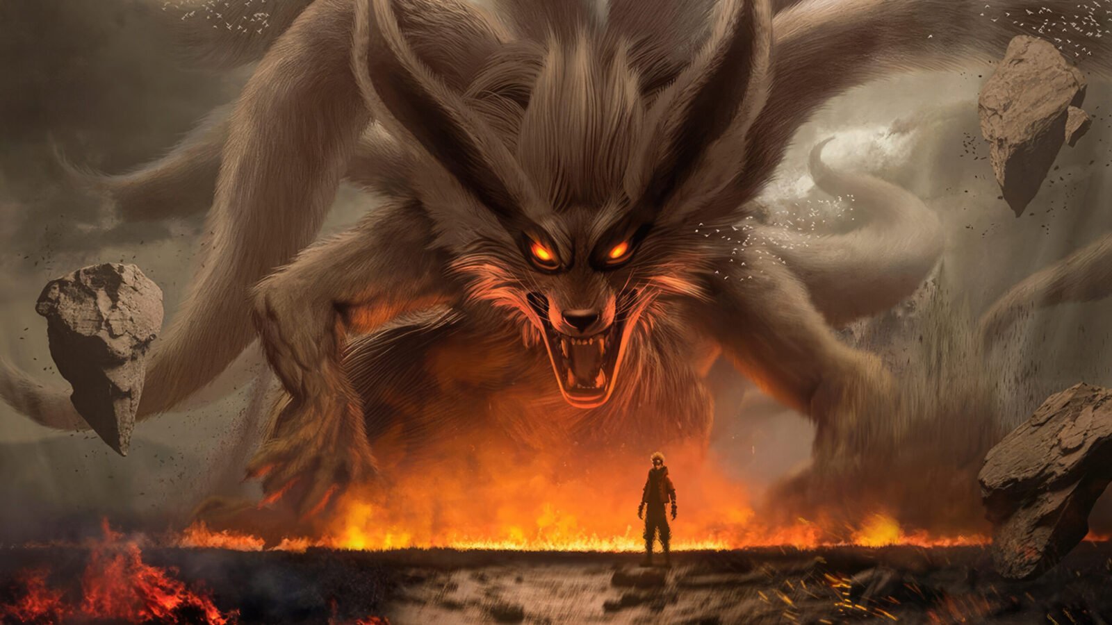 Naruto Uzumaki with Kurama, the Nine-Tailed Fox